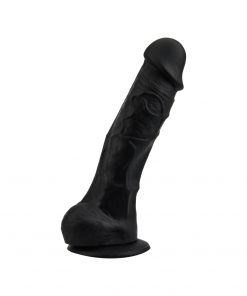 Loving Joy 7 Inch Realistic Silicone Dildo with Suction Cup and Balls Black