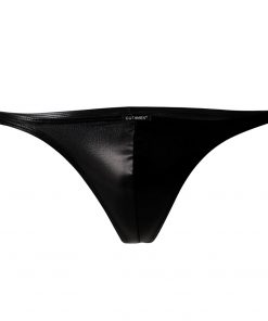 C4M Brazilian Brief Black Leatherette