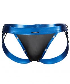 C4M Desire Jockstrap Blue Leatherette