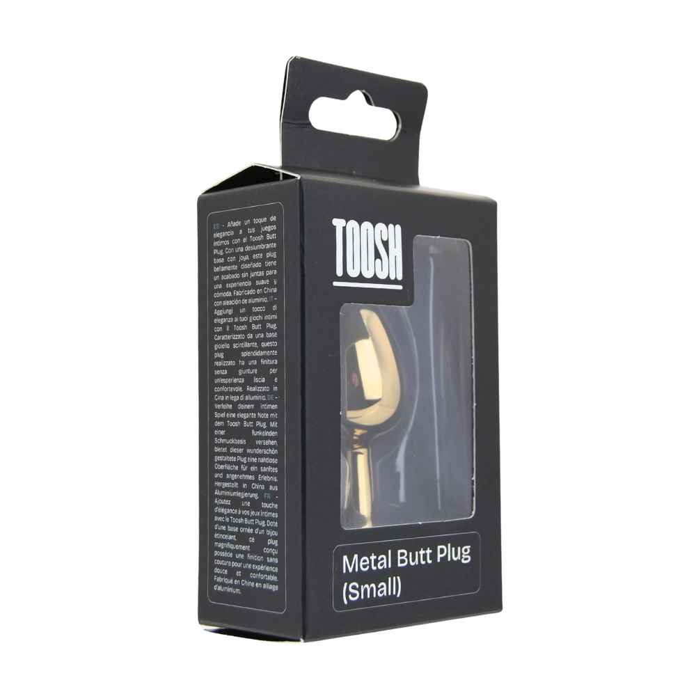 Toosh Gold Metal Butt Plug Small Red Stone