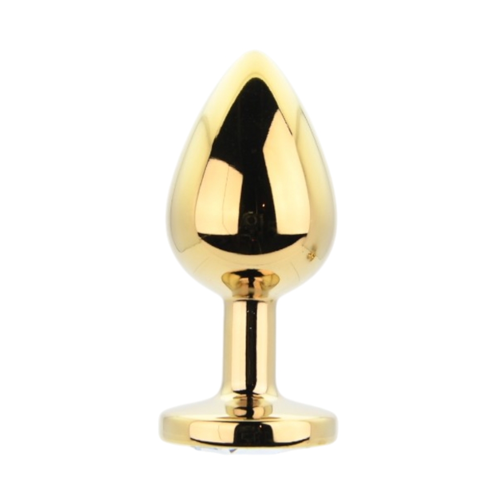 Toosh Metal Butt Plug Gold Set of 3 Clear Stone