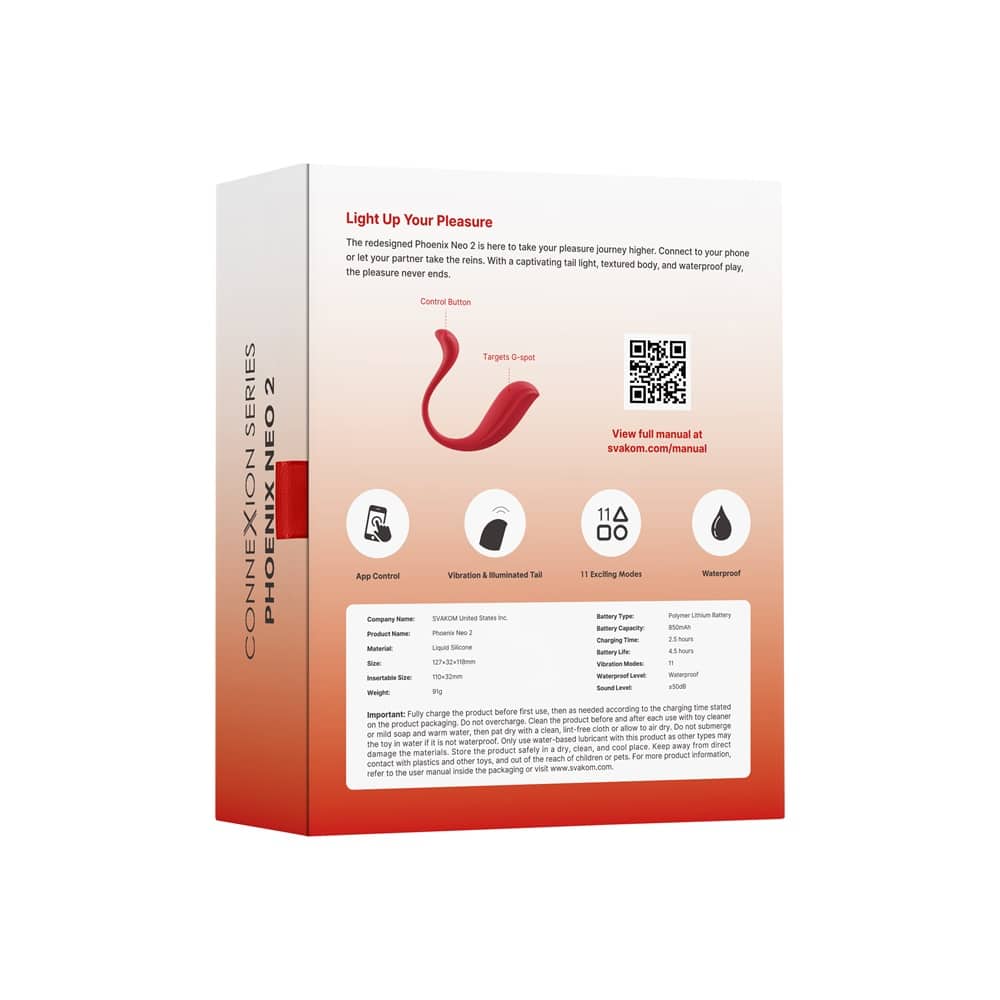 Svakom Phoenix Neo 2 Interactive App Controlled Vibrator