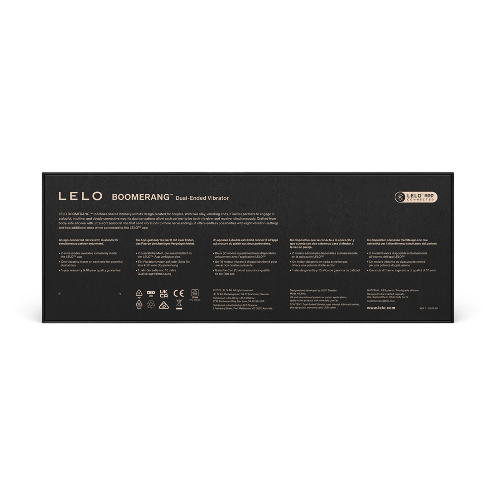 LELO Boomerang Dual Ended Vibrator Purple - Wicked Sex Toys