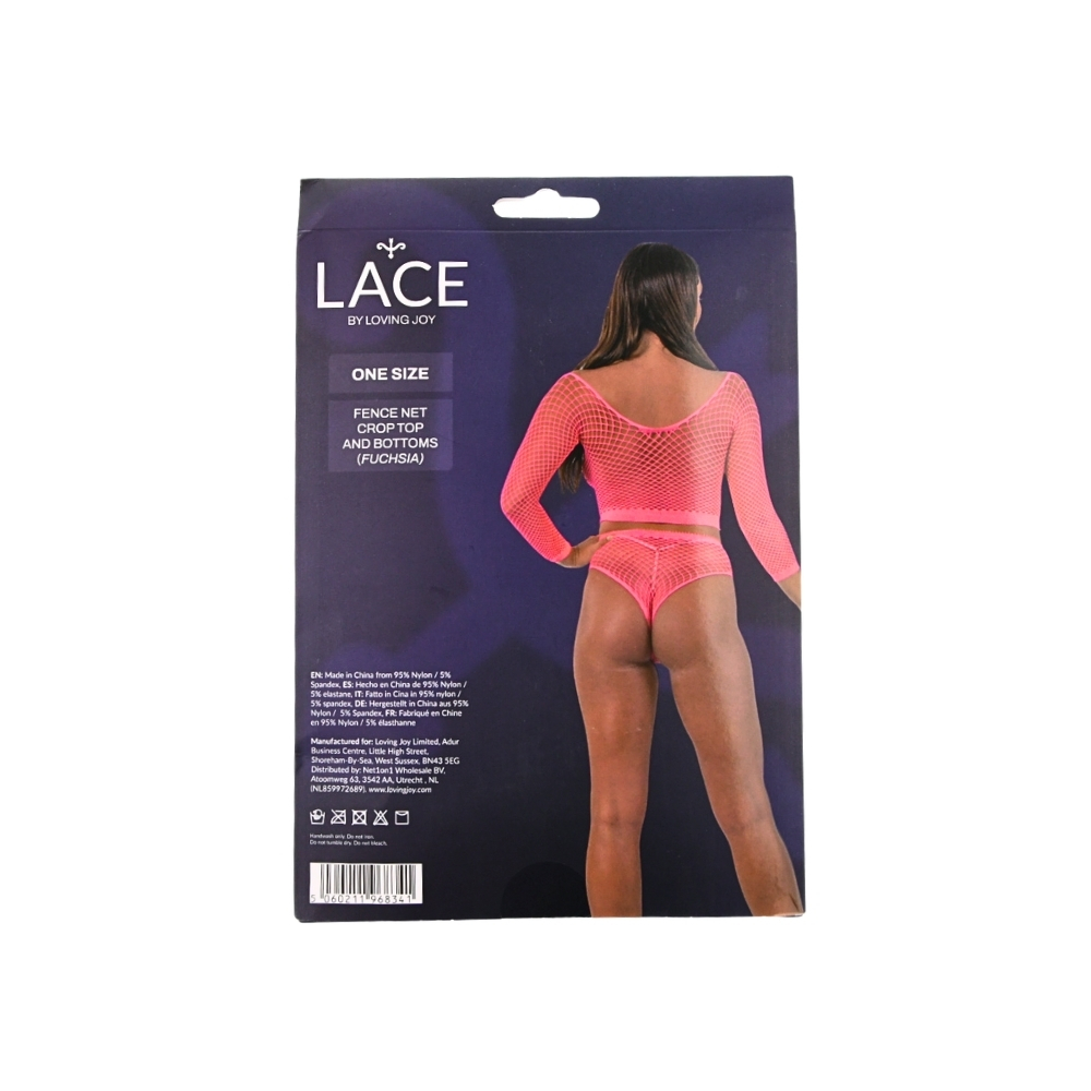 Lace by LJ Fence Net Crop Top and Bottoms